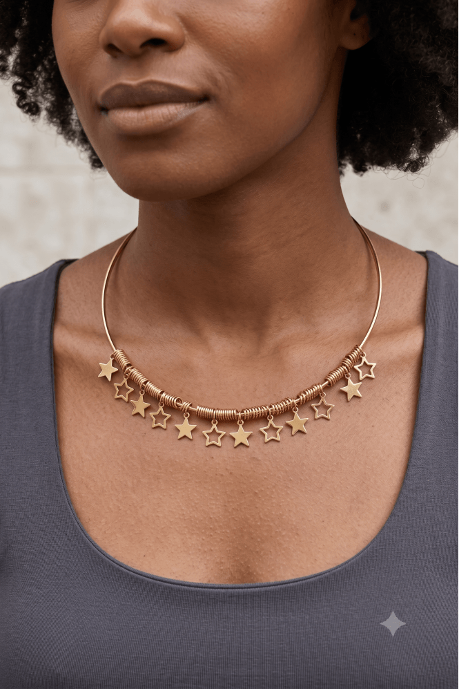 Majique London Starstruck Gold Wire Choker