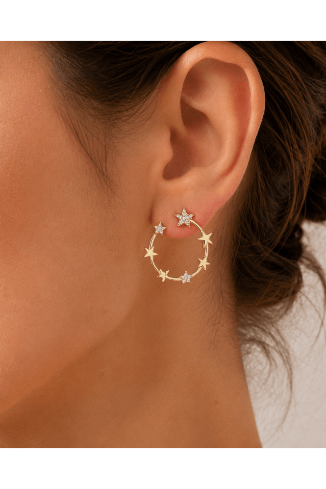 Majique London Stellar Star Hoop Stud Earring