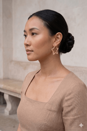 Stellar Textured Star Earring