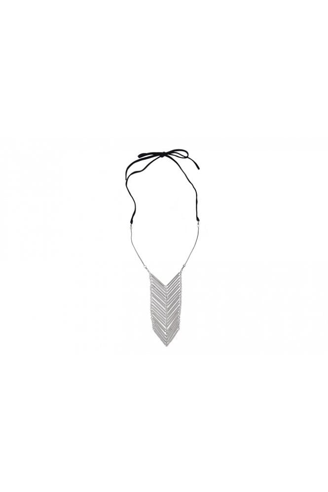Majique London Suede Chic V Pendant Necklace