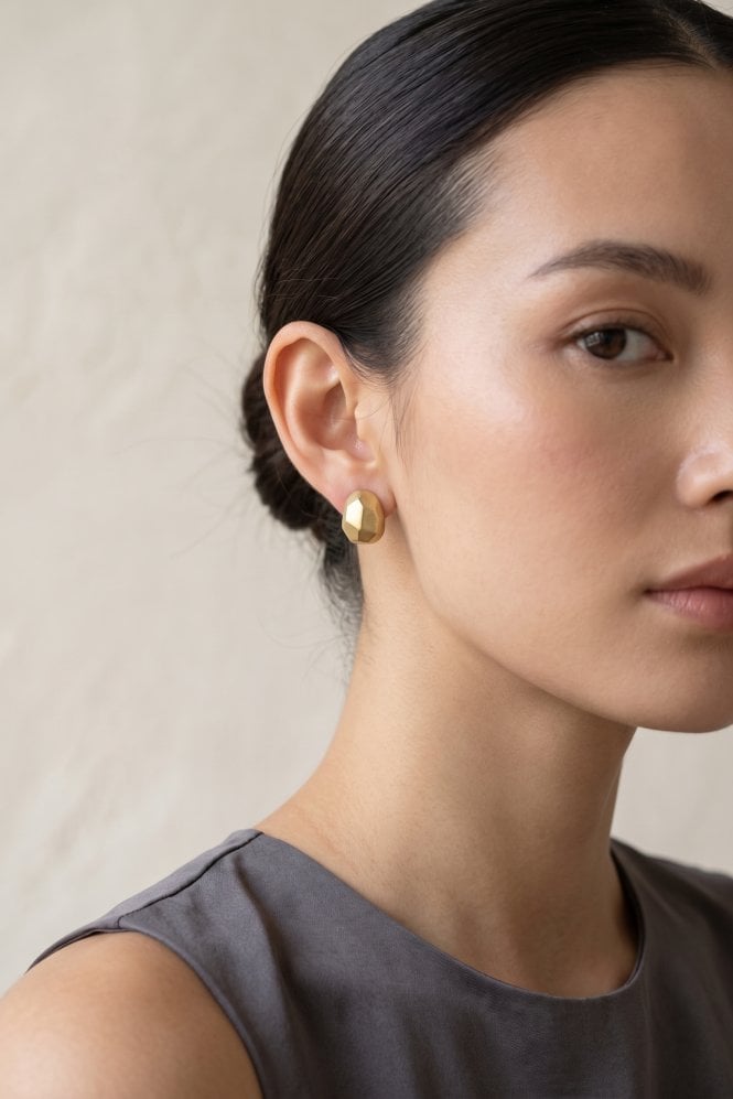 Majique London Textured Hammered Stud Earring