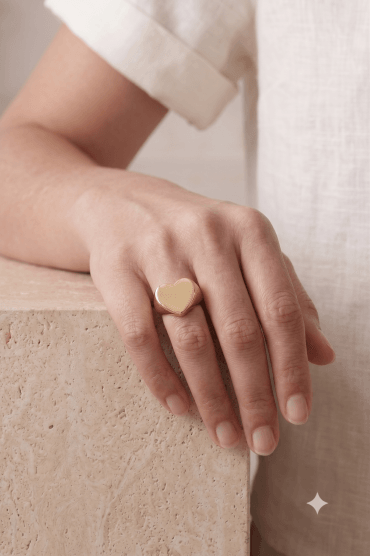 Textured Love Heart Ring