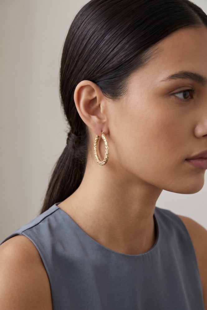 Majique London Textured Luxe Hoop Earring