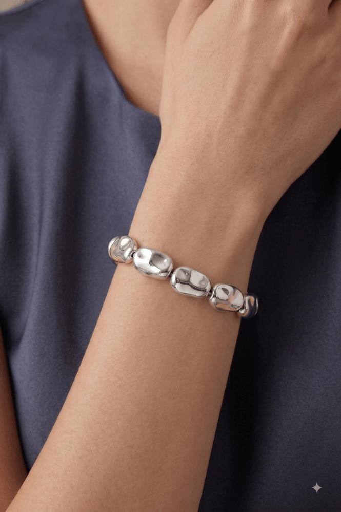Majique London Textured Pebble Stretch Bracelet