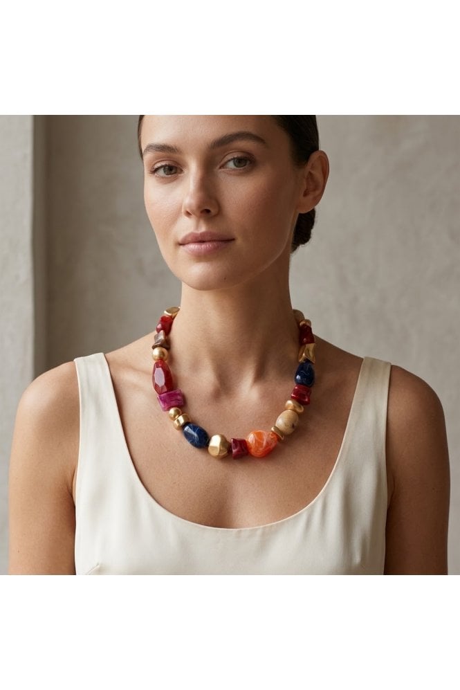 Majique London The Artisan Mosaic Statement Necklace