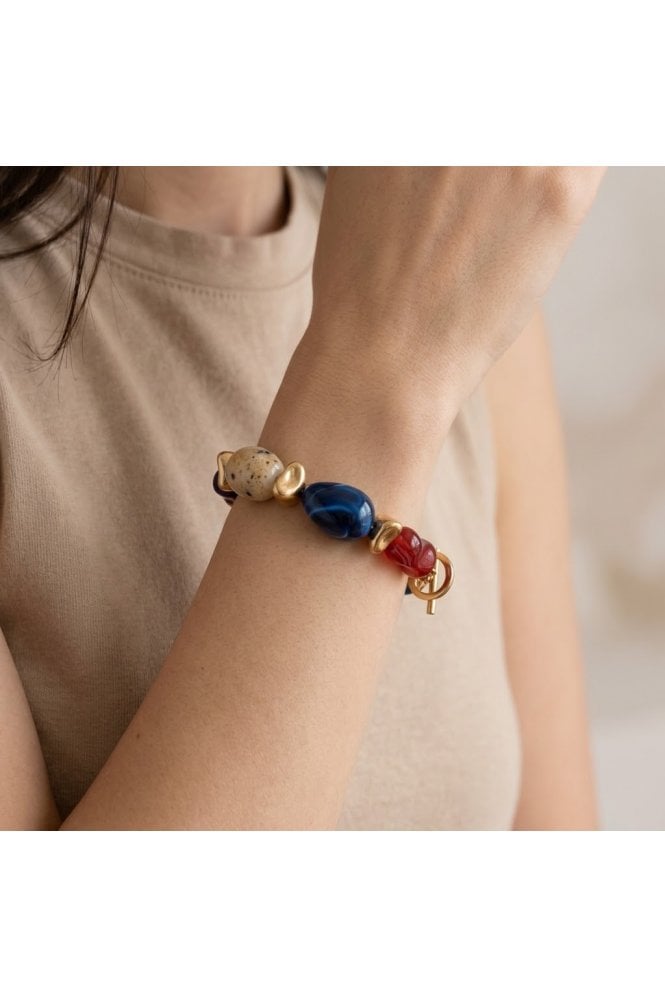 Majique London The Artisan Mosaic T-Bar Statement Bracelet