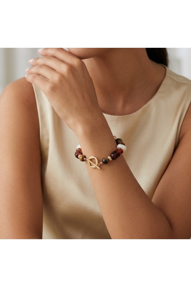 Majique London The Nomad Muse Mixed-Bead T-Bar Bracelet