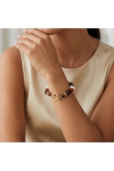 The Nomad Muse Mixed-Bead T-Bar Bracelet