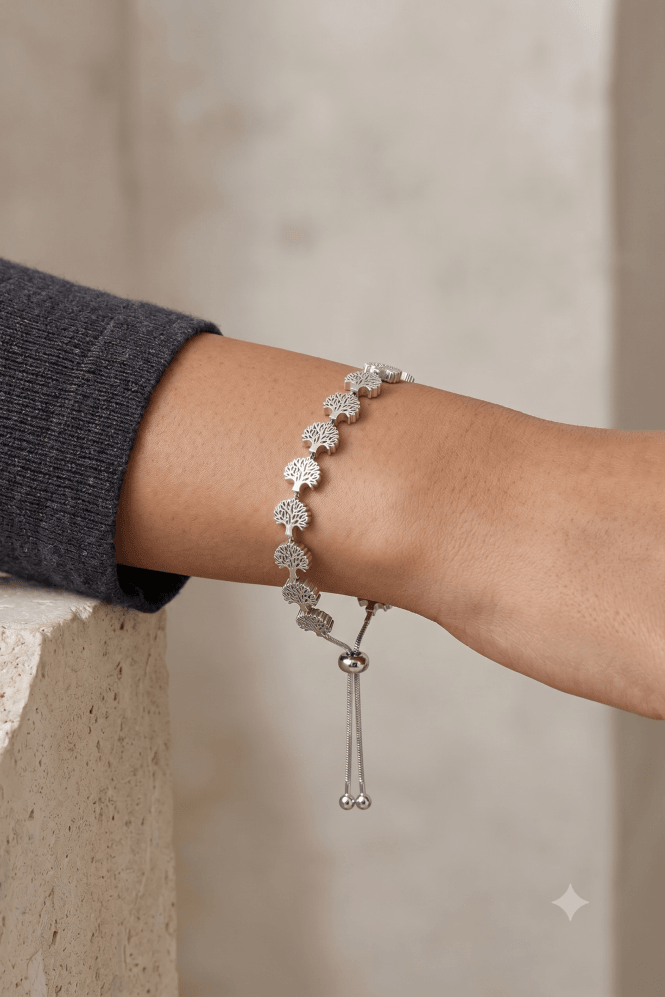 Majique London Tree Charm Drawstring Bracelet