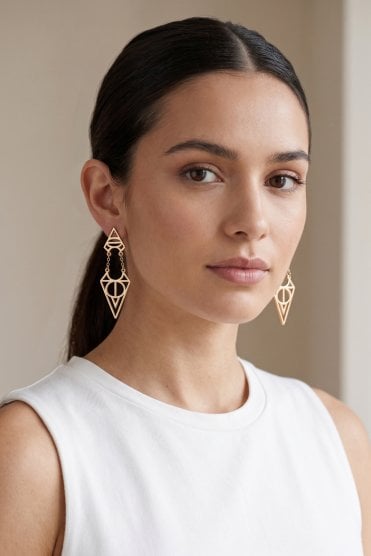 Triangular Chic Drop Earring