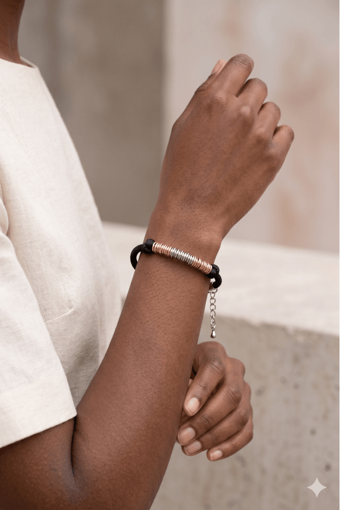 Majique London Trinity Ring Cord Bracelet