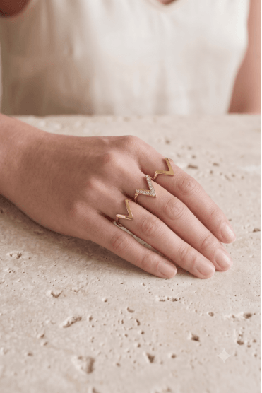 Trio Gold V Ring Set
