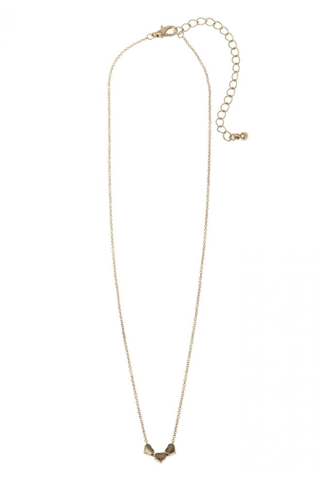 Majique London Trio of 3 Mini Hearts Pendant Necklace