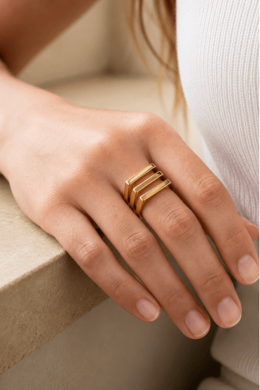 Trio Square Ring Set
