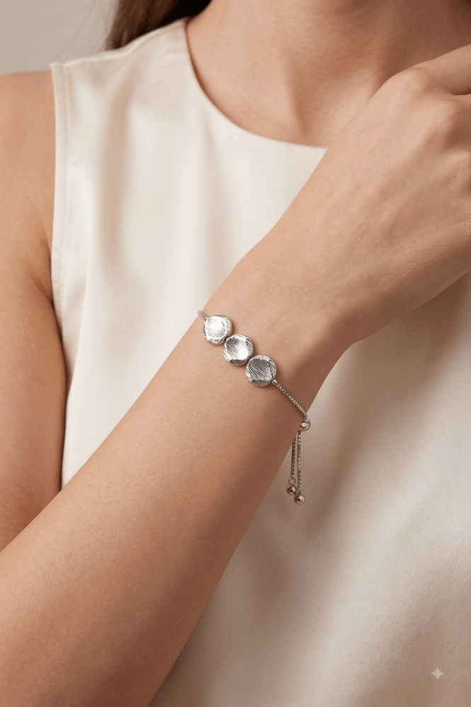 Majique London Trio Texture Charm Bracelet