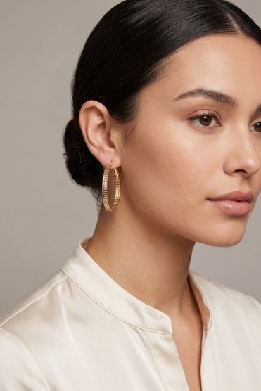 Trio Texture Hoop Earring