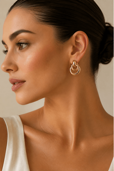 Triple Circle Fusion Earring