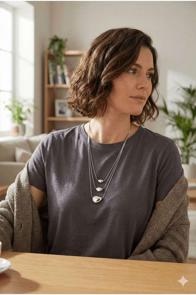 Majique London Triple Drift Layered Necklace