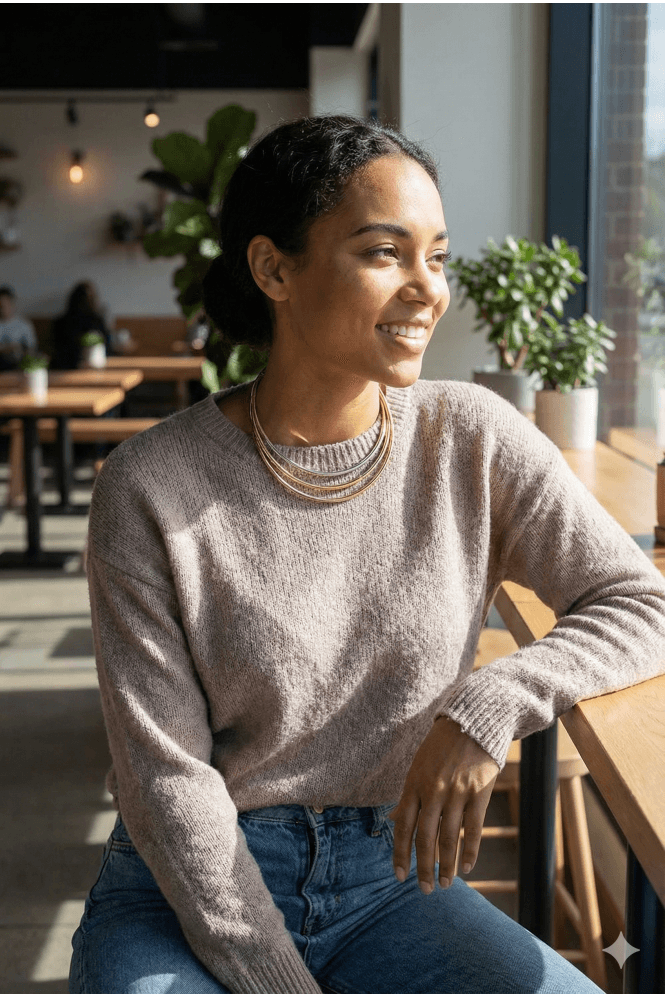 Majique London Triple Strand Spring Tube Necklace With Magnetic Closure
