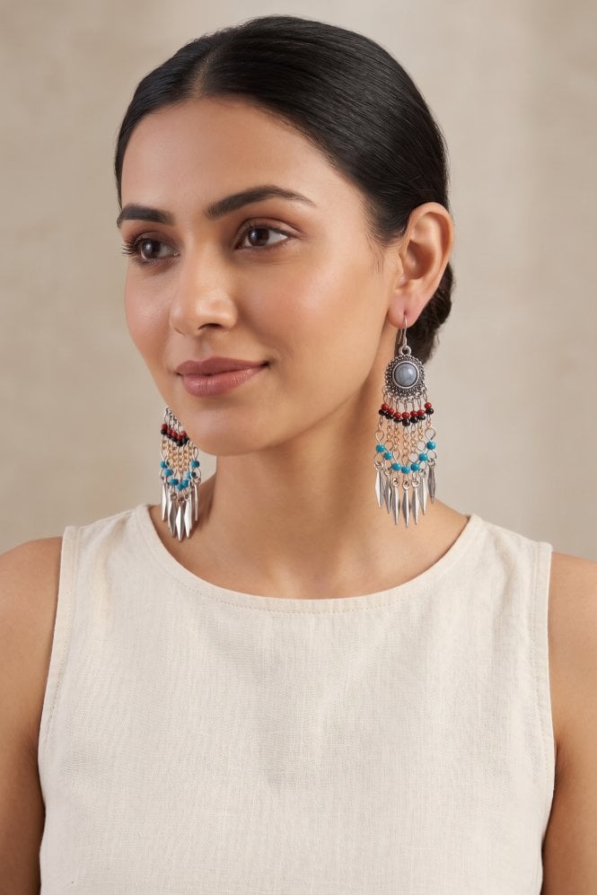 Majique London Turquoise Cascade Hook Earring