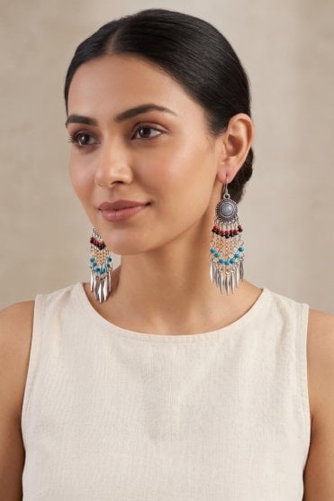 Turquoise Cascade Hook Earring