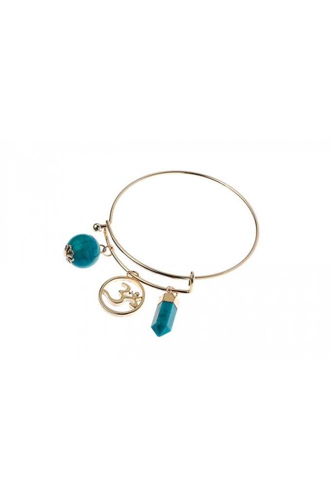 Majique London Turquoise Charm Hindu Symbol Bracelet