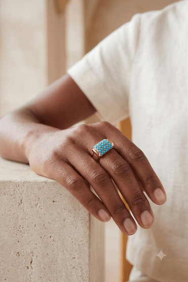 Turquoise Gem Stretch Ring