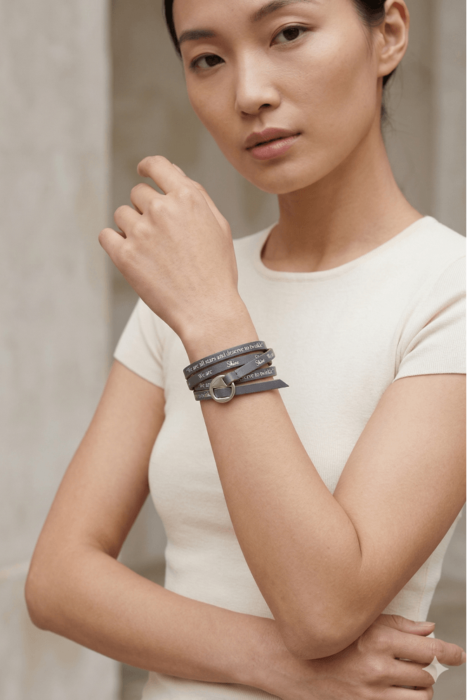 Majique London Twinkle Star Leather Bracelet