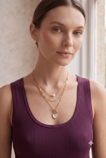 Twist & Heart Pearl Necklace