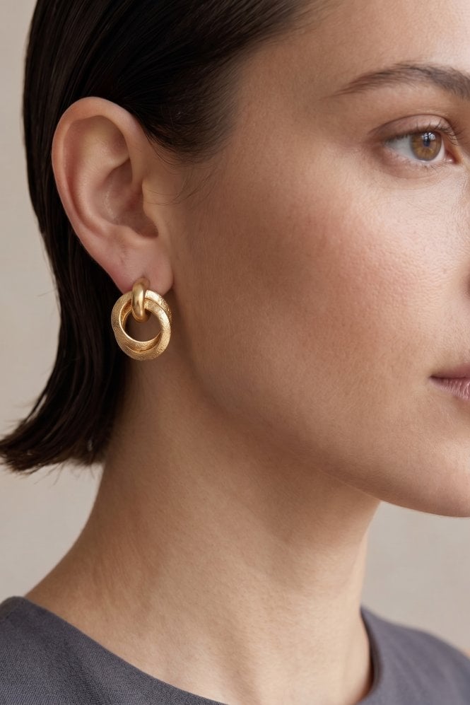 Majique London Twisted Chic Hoop Earring