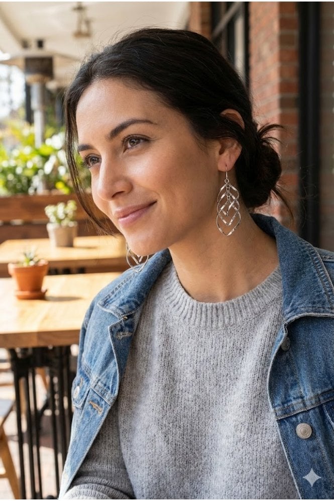 Majique London Twisted Rhombus Dangle Earring