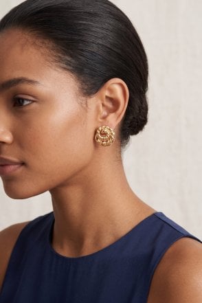 Twisted Texture Spiral Post Earring