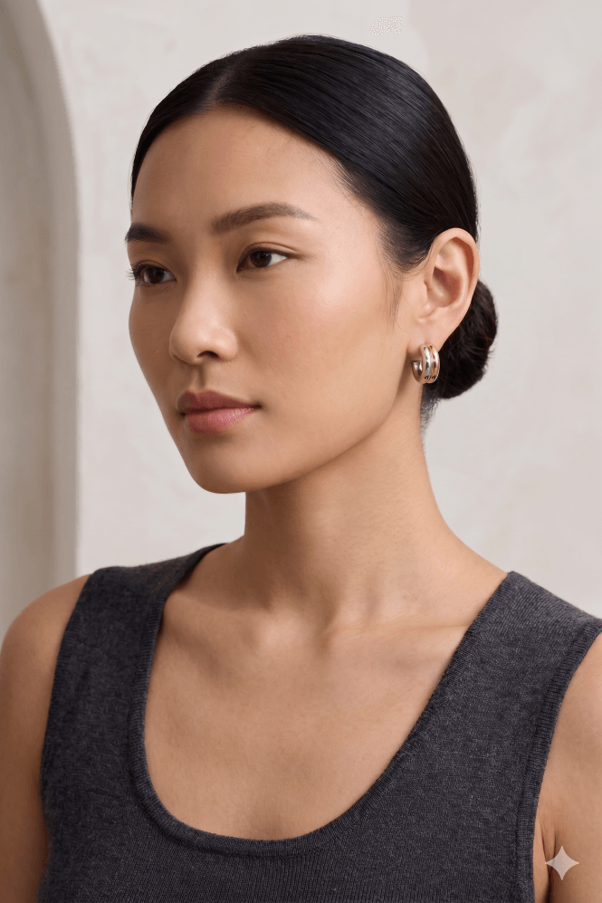 Majique London Two-Tone Hoop Earrings