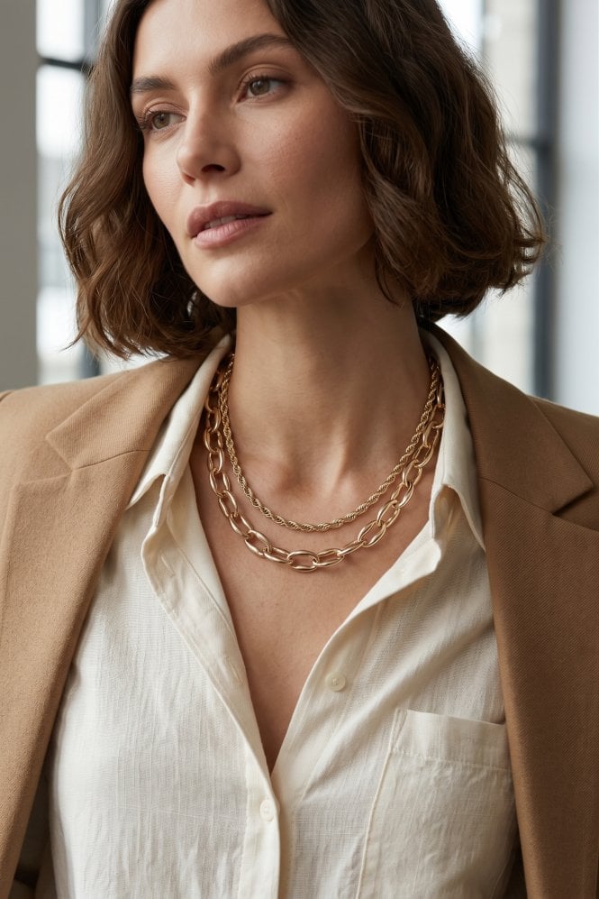 Majique London Urban Bold Chunky Link Chain Necklace