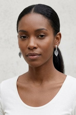 Urban Chic Fusion Grey Enamel Leaf Earring