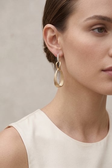 Urban Chic Textured Link Drop Earring