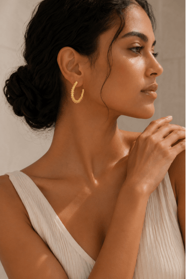 Urban Chic Textured Oval Earring