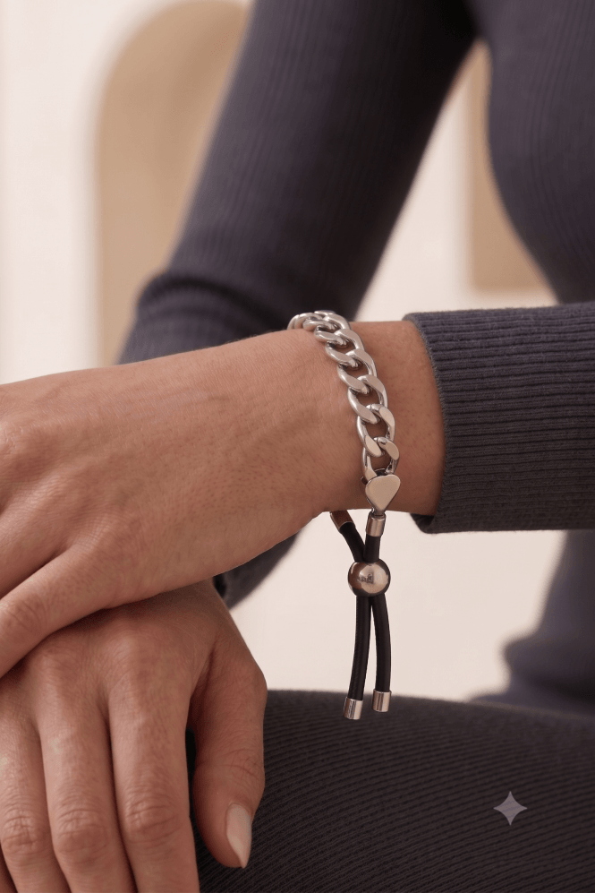 Majique London Urban Curb Chain Cord Bracelet