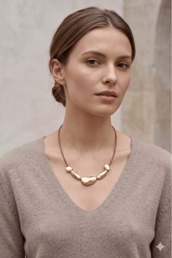 Majique London Urban Edge Hammered Bead Necklace