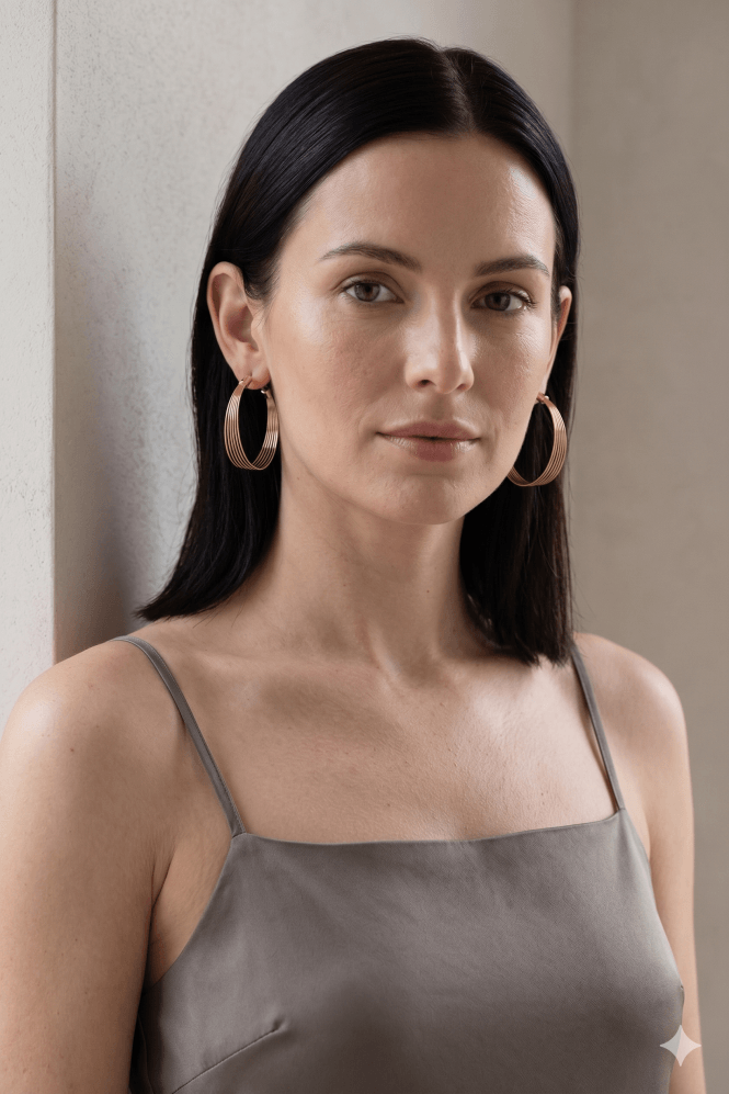 Majique London Urban Edge Multi Wire Hoop Earring