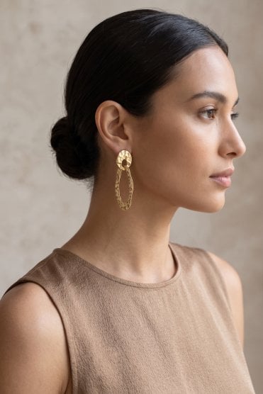 Urban Edge Oval Hoop Dangle Earring