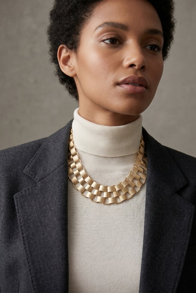 Majique London Urban Edge Textured Link Necklace