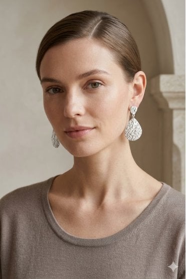 Urban Glam Hammered Teardrop Earring