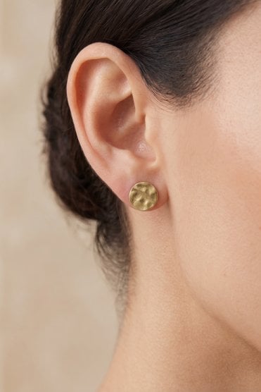 Urban Hammered Circle Stud Earring