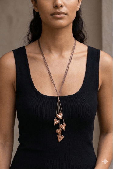 Urban Heartbeat Leather Multi Row Necklace