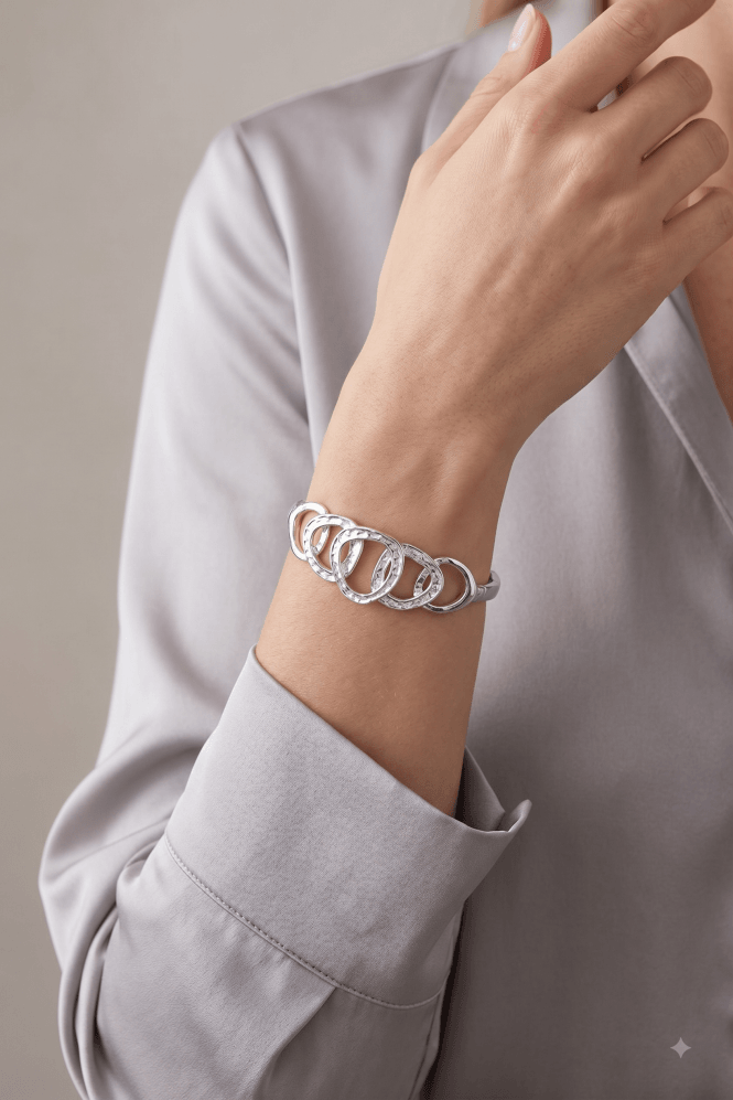 Majique London Urban Silver Matte Bracelet