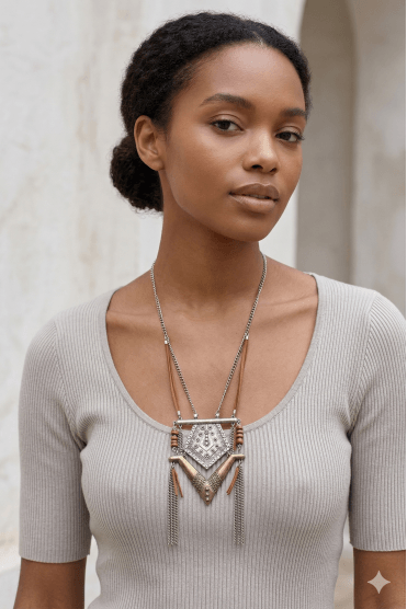 V Pendant Tassel Necklace