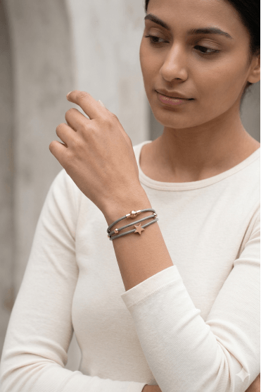 Vibe Grey Star Wrap Bracelet
