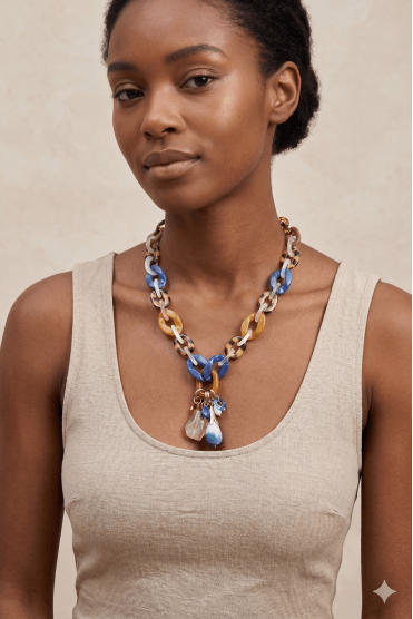 Vibrant Acrylic Link Statement Necklace