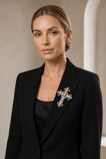 Victorian Radiance Cross Brooch